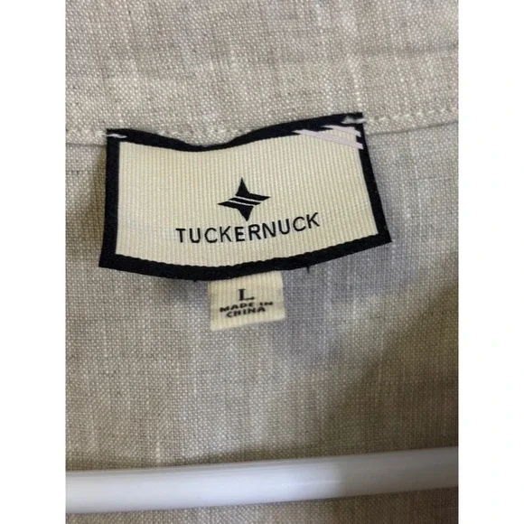 Tuckernuck Tatum Women's Linen Blend Tunic Top Long Sleeve Beige Size L - Picture 2 of 4